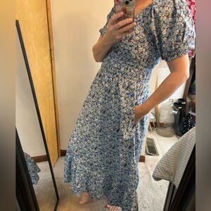 NWT Vineyard Vines Marina Poplin Floral Puff Sleeve Cottagecore Dress